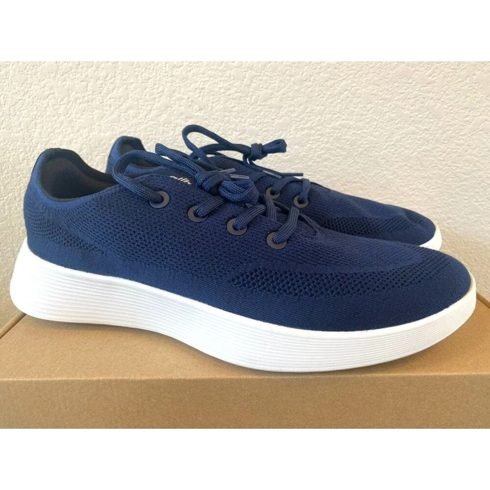 Allbirds Tree Runner Go Running Shoes Mens 13.5 Navy Blue White Retail Box